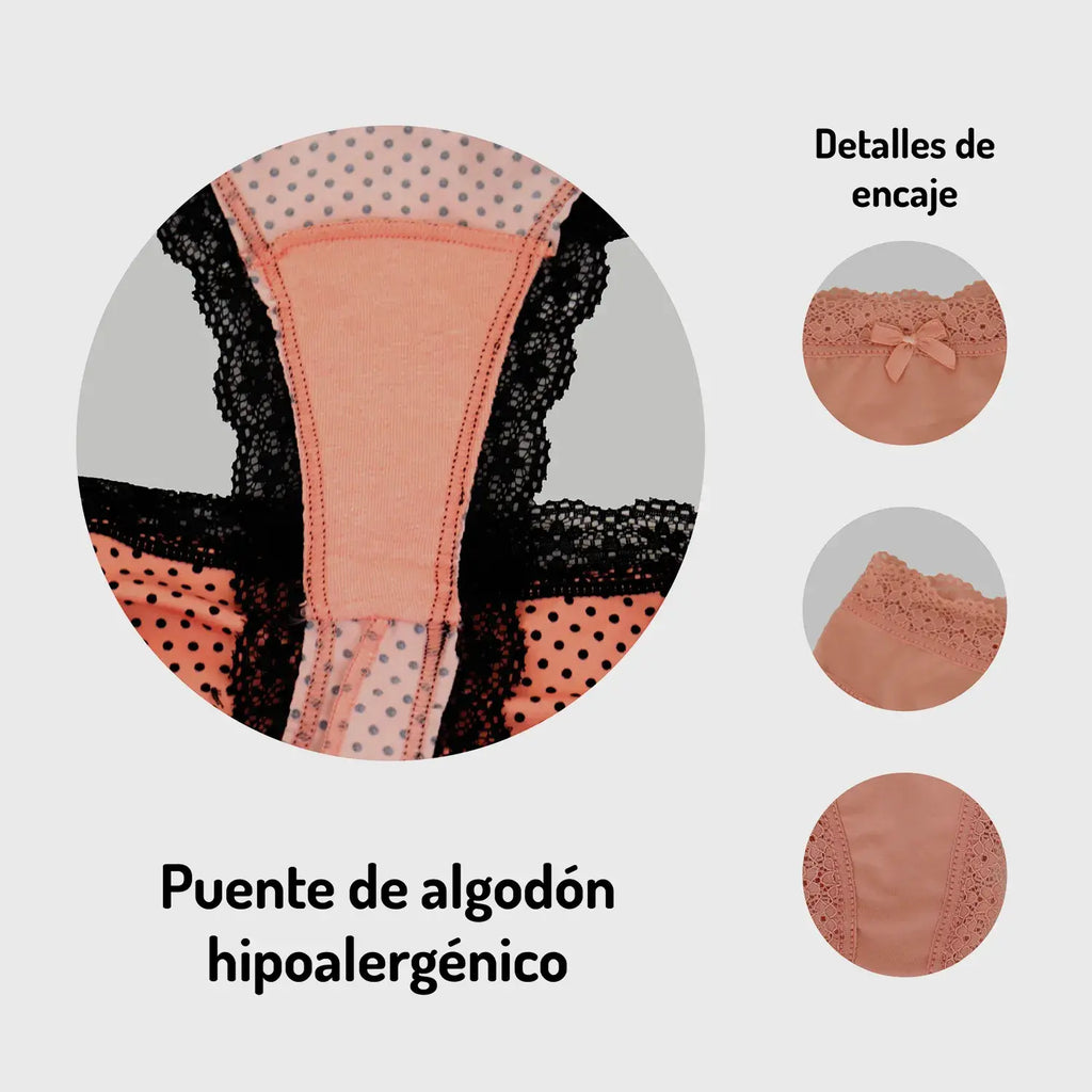 Set De 3 Tangas Con Bordes De Encaje Sexybox Mod. 16650