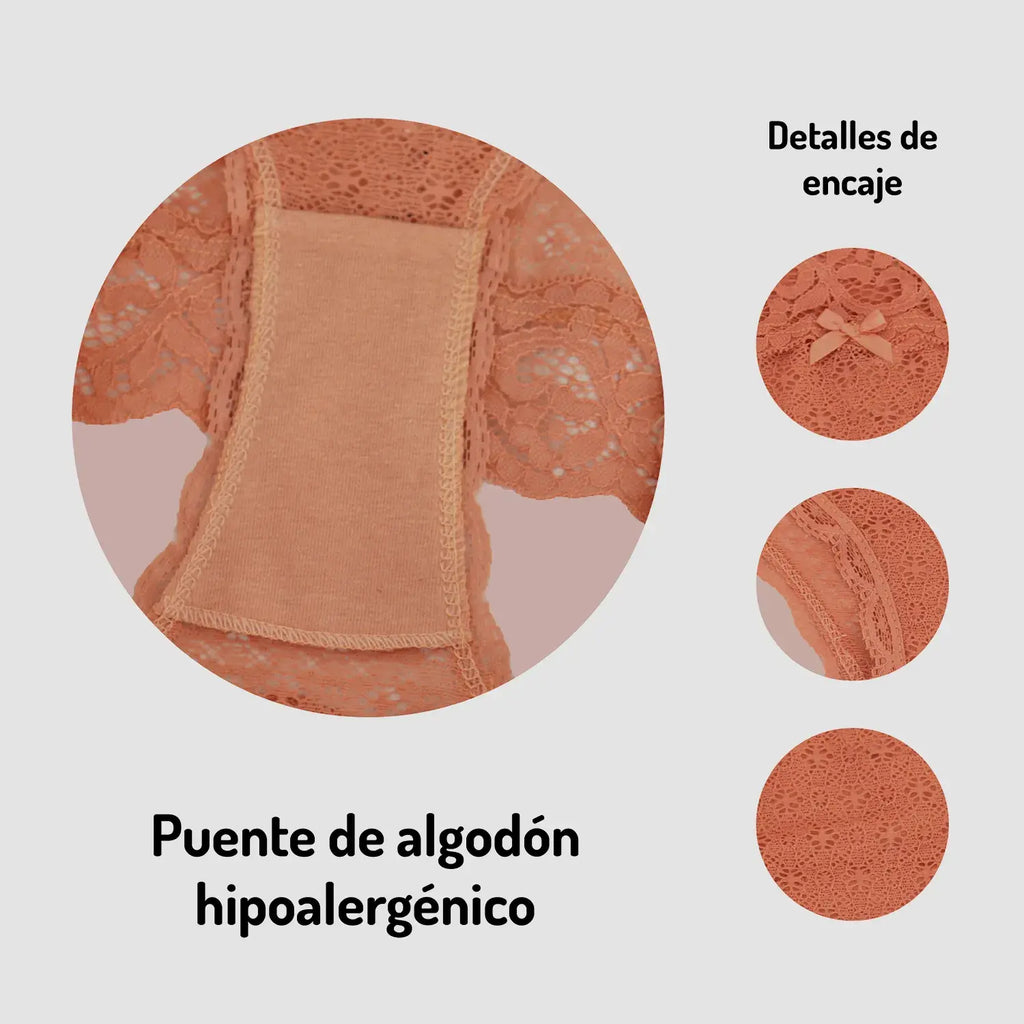 Paquete 3 Bragas Bikini De Encaje Suave Sexybox Mod. 16028