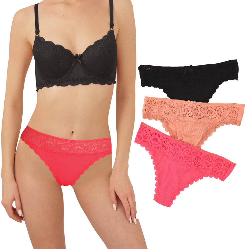 Paquete 3 Tangas Elasticas Colores Varios Sexybox Mod. 16031