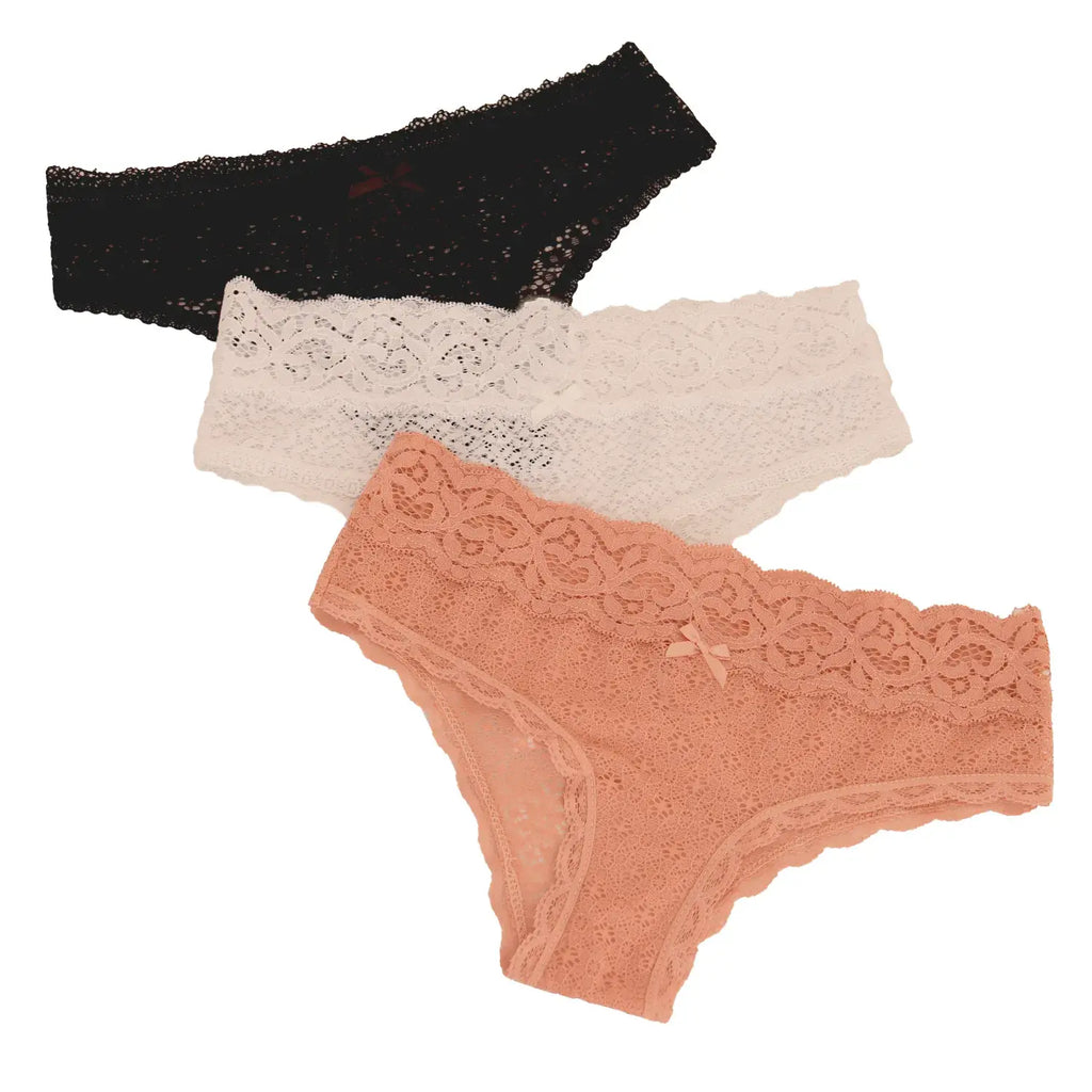 Paquete 3 Bragas Bikini De Encaje Suave Sexybox Mod. 16028
