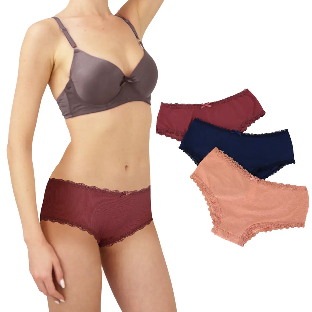 Paquete De 3 Pantaletas Con Encaje Sexybox Mod. 14631