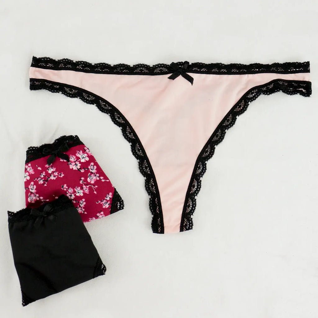 Paquete de 3 bragas tanga xon encaje SexyBox Mod. 16632