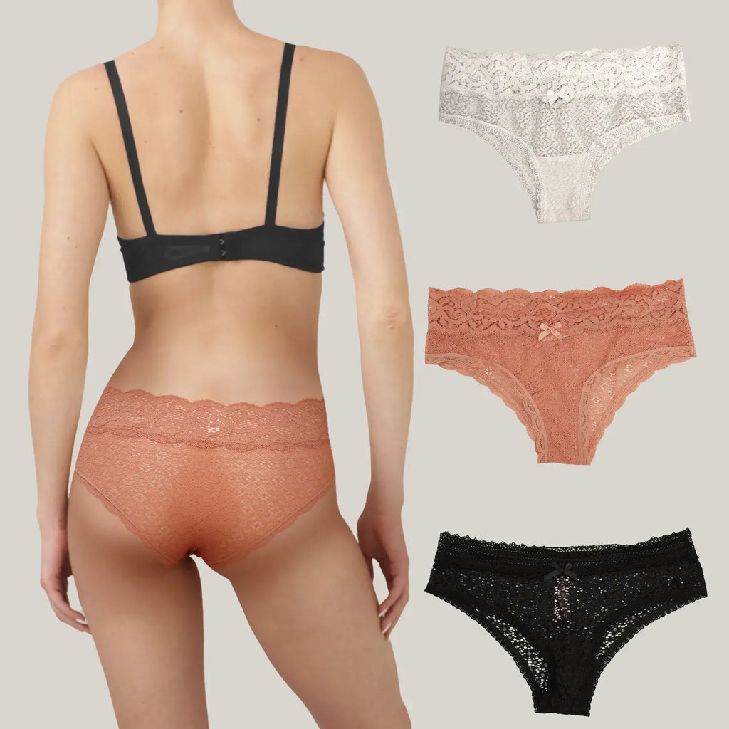 Paquete 3 Bragas Bikini De Encaje Suave Sexybox Mod. 16028