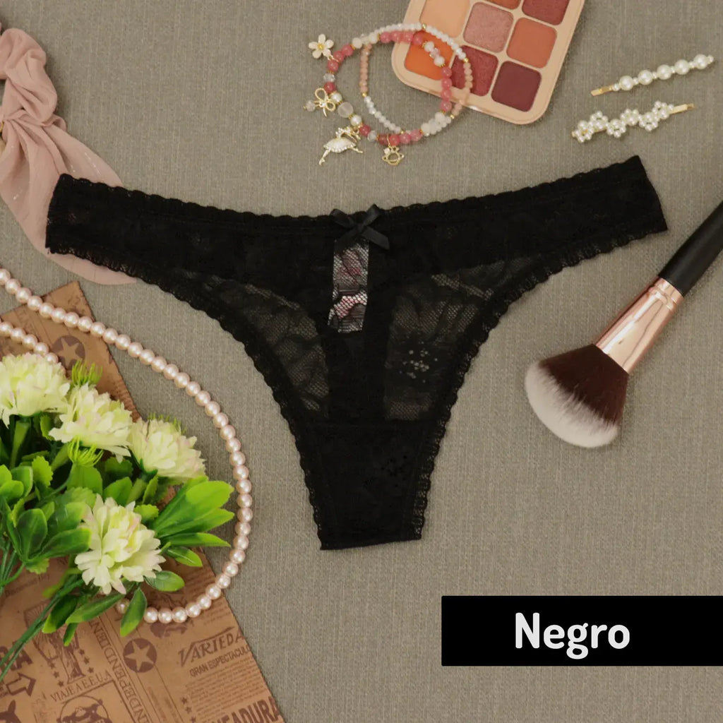 Set De 3 Tangas Con Encaje De Moda Sexybox Mod. 5572