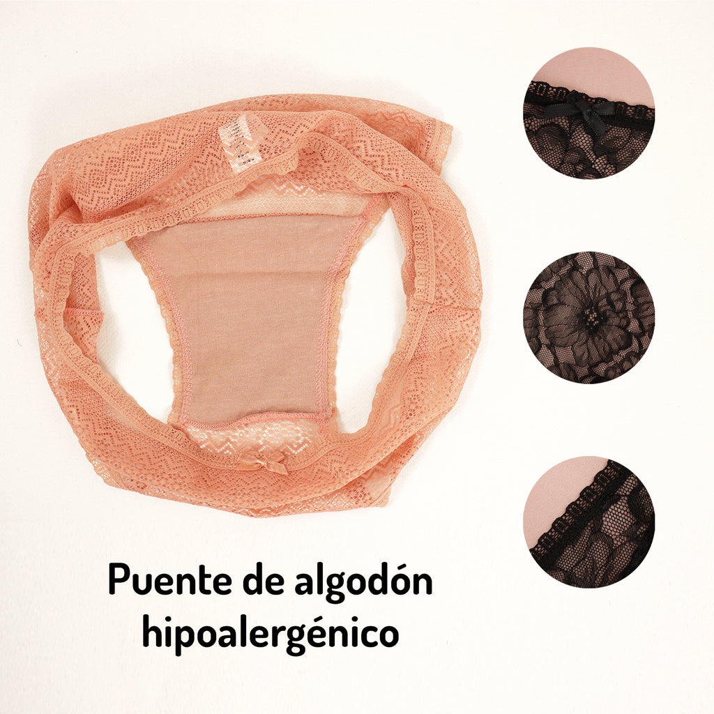 Set De 3 Calzones Encaje Transparentes Sexybox Mod. 8939.1