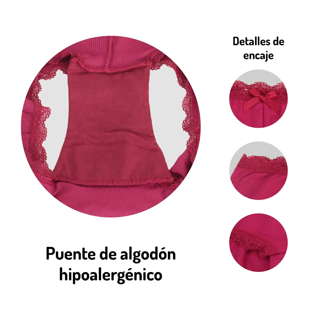 Paquete De 3 Bóxer Con Encaje Sexybox De Mujer Mod. 14598