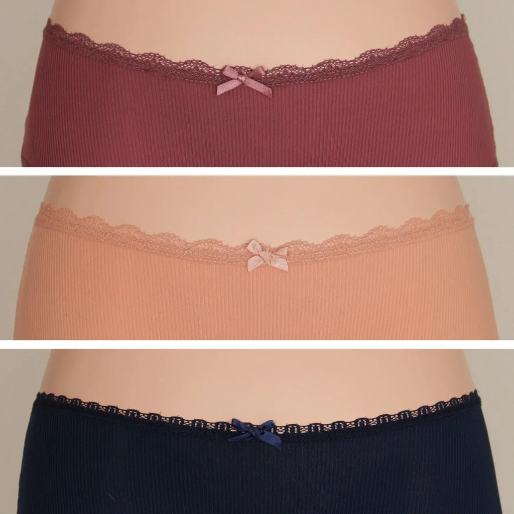 Paquete De 3 Pantaletas Con Encaje Sexybox Mod. 14631