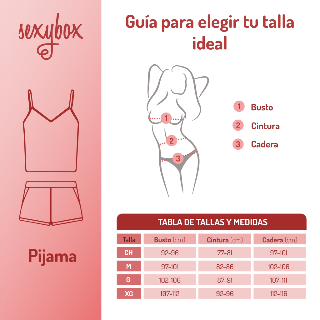 Pijama Cómoda De 2 Piezas Para Mujer Sexybox Mod. 11423