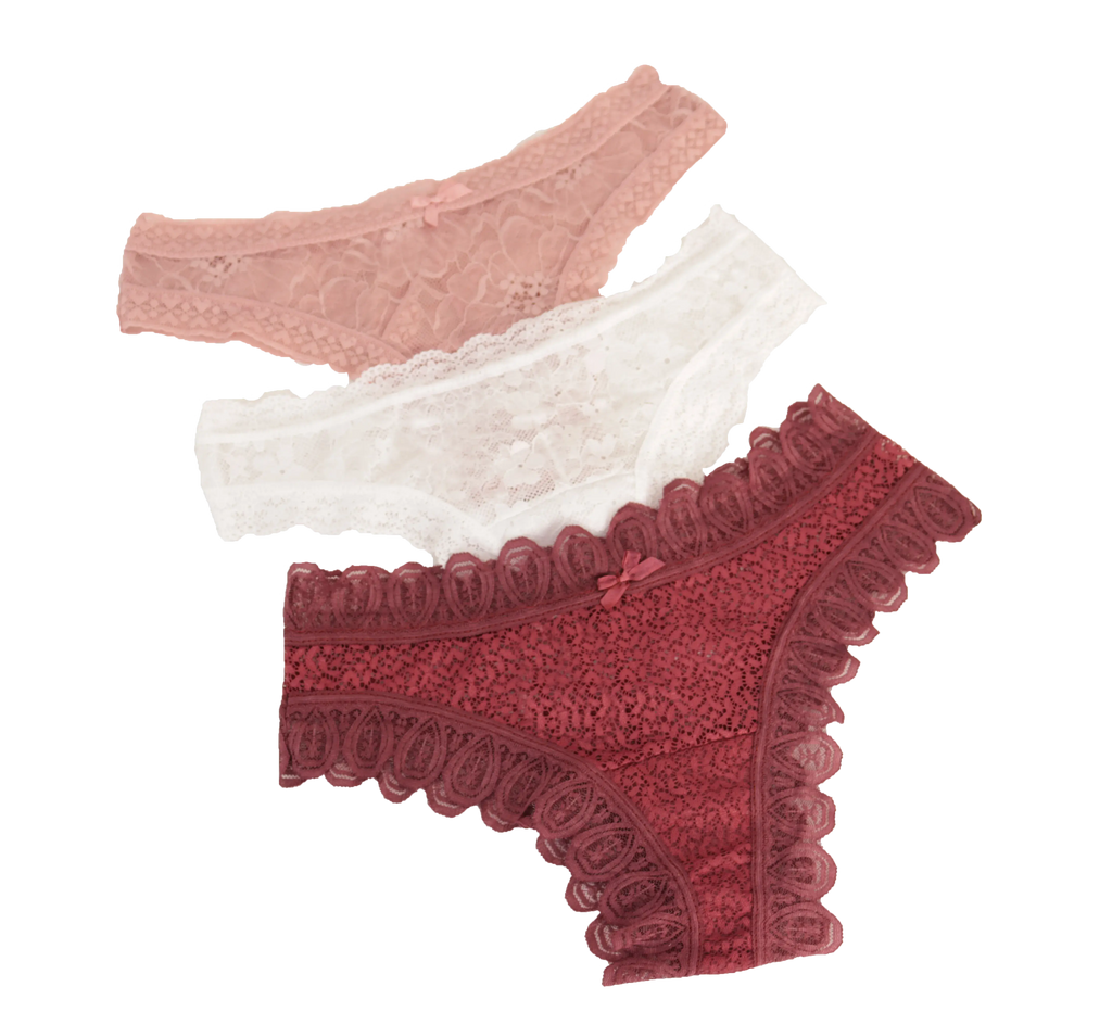 Set De 3 Calzón Tipo Bikini De Encaje Sexybox Mod. 13153