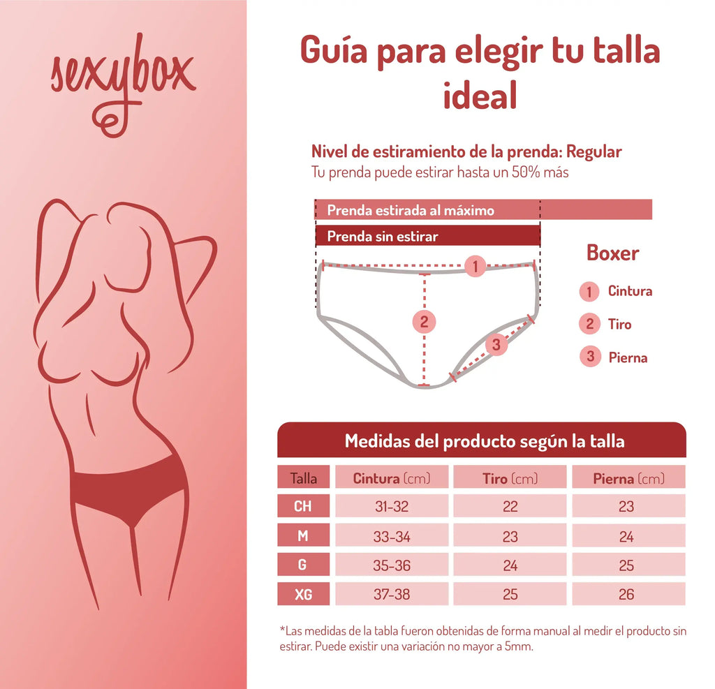 Paquete De 3 Bóxer Lencería Sexy Encaje Sexybox Mod. 7559