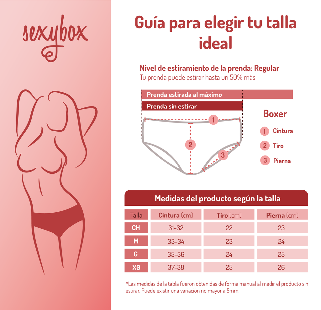 Pack 5 Pantaletas De Encaje Boxer Sexybox Mod. 16620