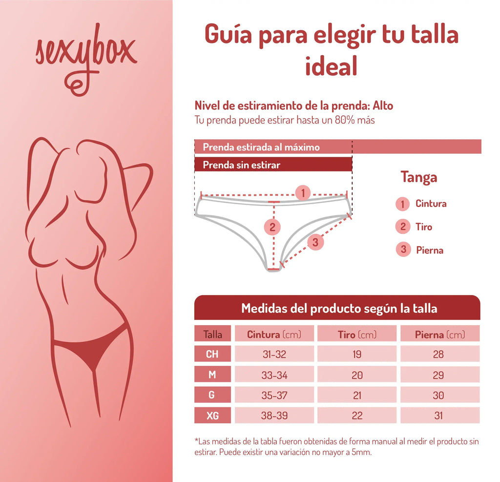 Paquete De 3 Panty Tangas Sexybox Para Mujer Mod. 16651
