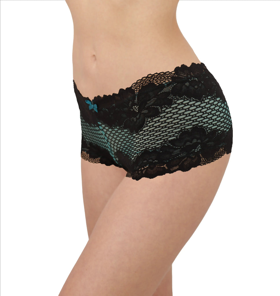 Paquete 3 Bóxer De Encaje Sexy Bicolor Sexybox Mod. 7559.1