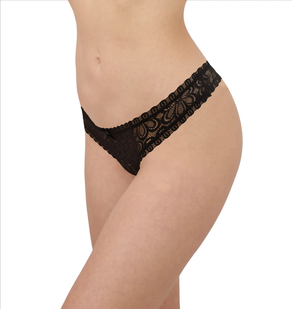 Set 3 Tangas Sexy Corte V De Encaje Sexybox Mod. 11130