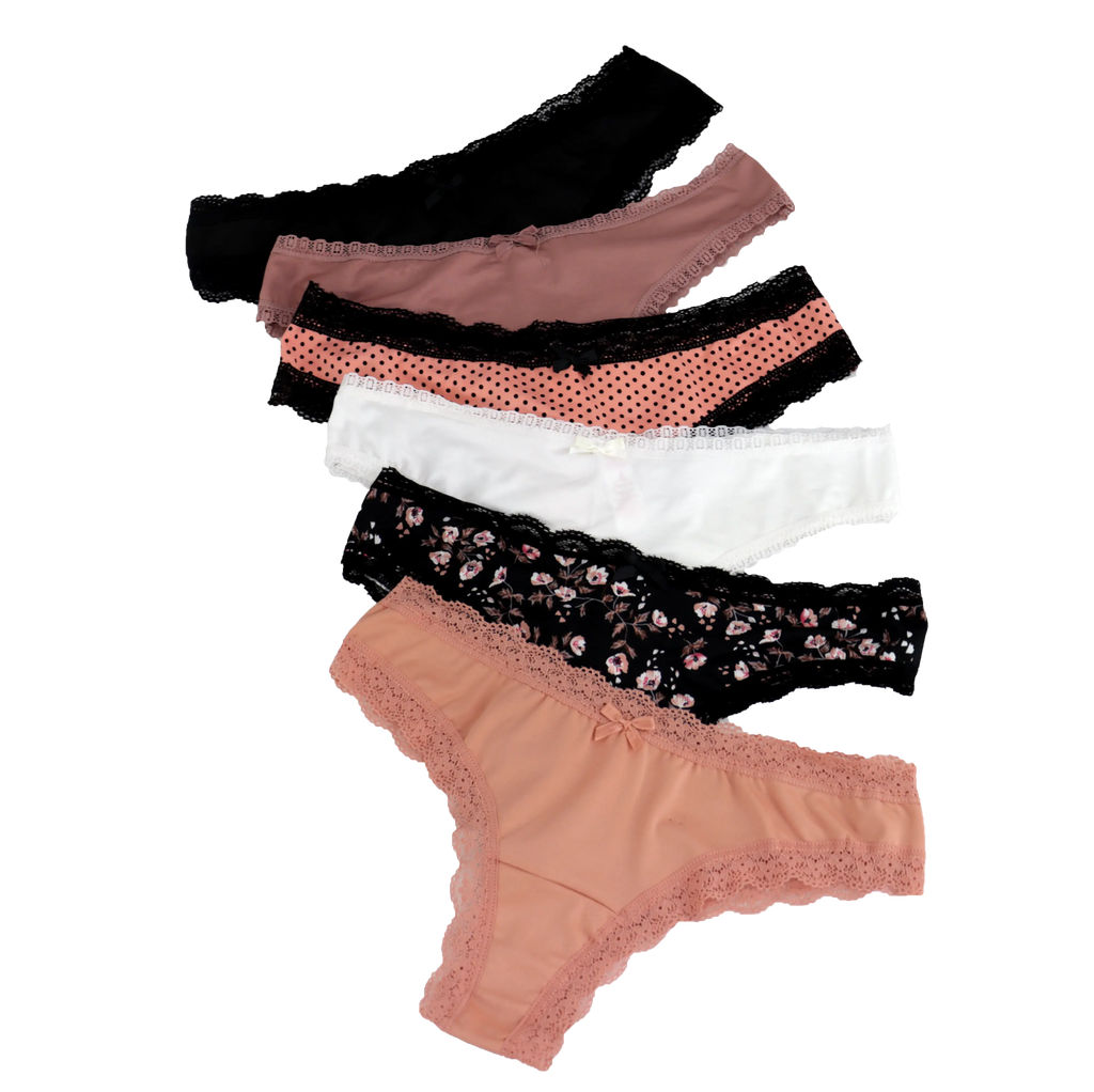 Tanga con encaje Sexybox para mujer paquete de 6 piezas