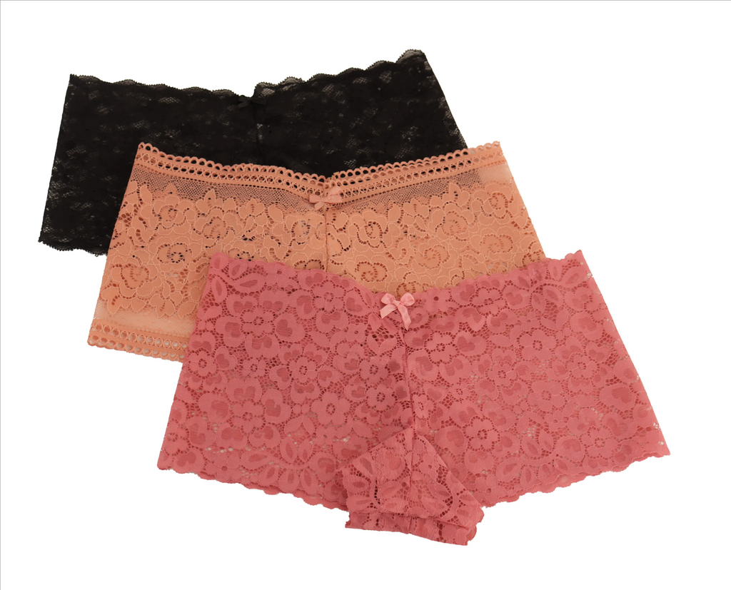 Paquete 3 Boxer Cachetero Encaje SEXYBOX Lencería de mujer Mod. 271