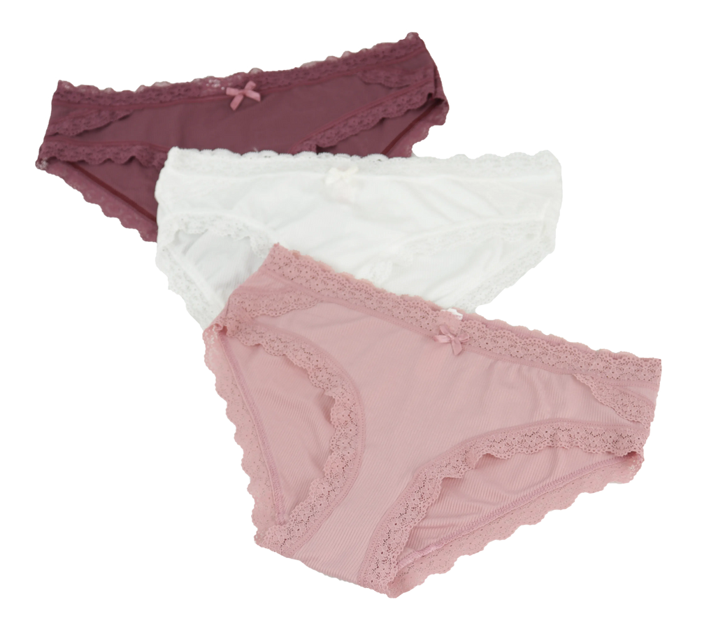 Paquete De 3 Panty Tipo Bikini Suave Encaje Sexybox 21207