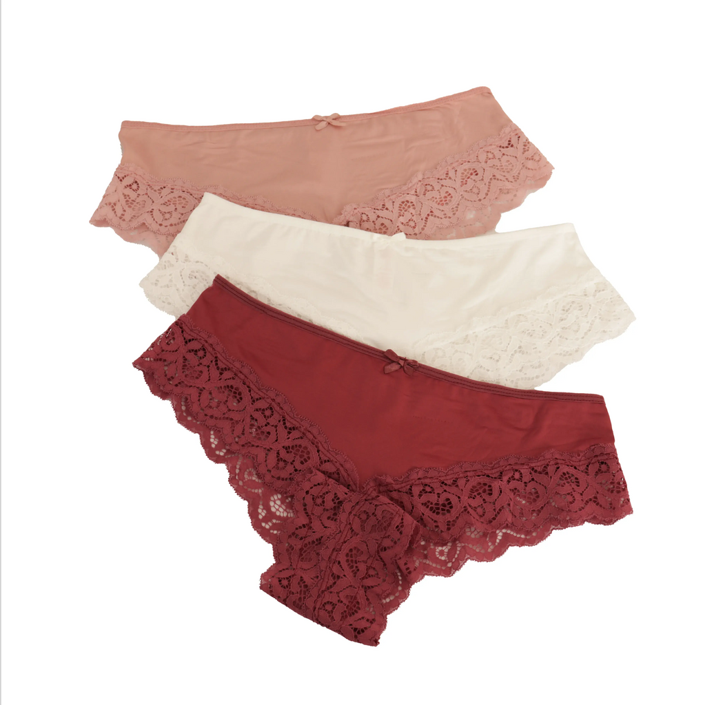 Set De 3 Pantaletas Tipo Boxer Con Encaje Sexy Mod. 14419