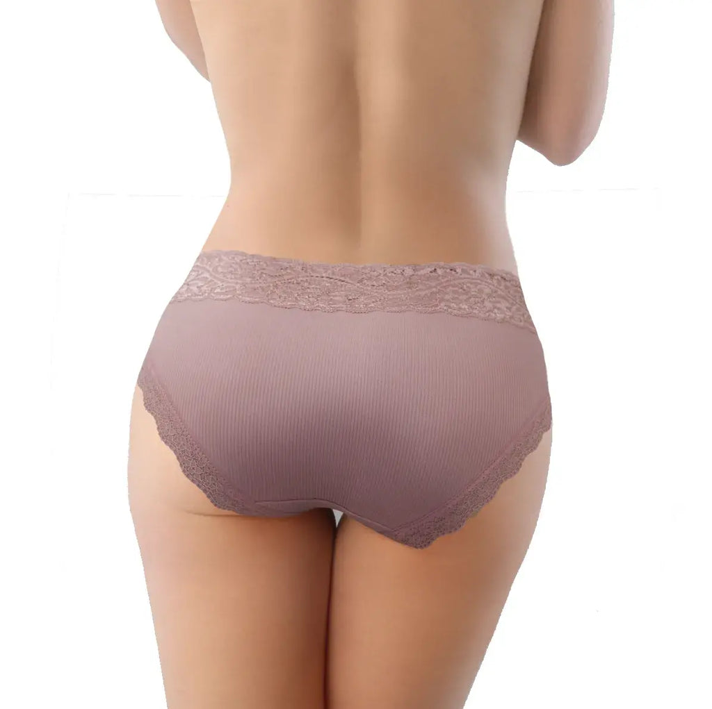 Paquete De 3 Panty Tipo Bikini Suave Encaje Sexybox 21207