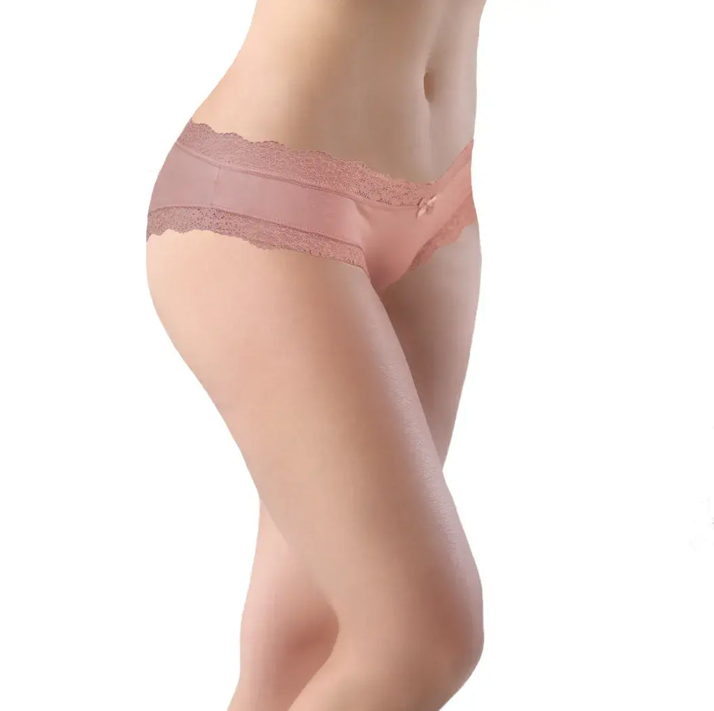 Paquete 3 Bikini Casual Colores Neutros Encaje Mod. 16609