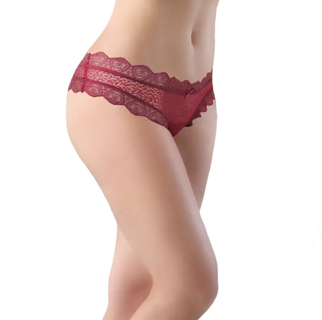 Set De 3 Calzón Tipo Bikini De Encaje Sexybox Mod. 13153